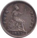 1837 FOURPENCE ( GF ) - FOURPENCE - Cambridgeshire Coins