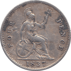 1837 FOURPENCE ( GF ) - FOURPENCE - Cambridgeshire Coins