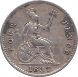 1837 FOURPENCE ( GF ) - FOURPENCE - Cambridgeshire Coins