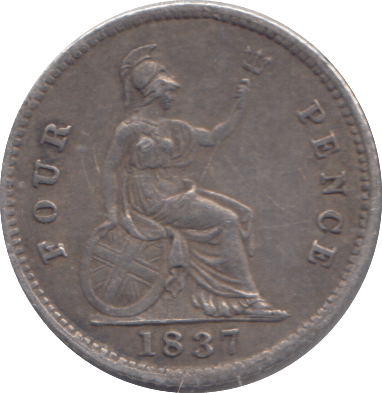 1837 FOURPENCE ( GVF ) - FOURPENCE - Cambridgeshire Coins