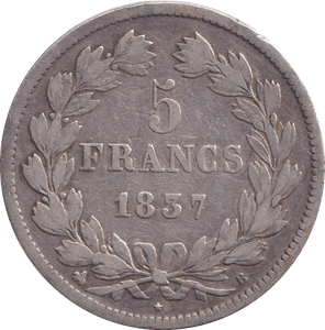 1837 FRANCE 5 FRANC - WORLD COINS - Cambridgeshire Coins