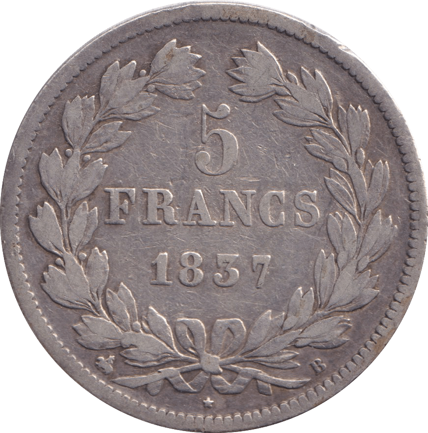 1837 FRANCE 5 FRANC - WORLD COINS - Cambridgeshire Coins