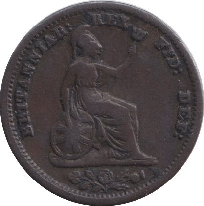 1837 HALF FARTHING ( FINE ) - HALF FARTHING - Cambridgeshire Coins