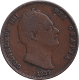 1837 HALFPENNY ( FINE ) - HALFPENNY - Cambridgeshire Coins