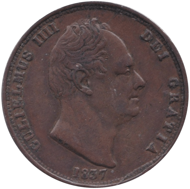 1837 HALFPENNY ( GVF ) - HALFPENNY - Cambridgeshire Coins