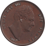 1837 HALFPENNY ( GVF ) - HALFPENNY - Cambridgeshire Coins