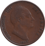 1837 PENNY ( FINE ) - PENNY - Cambridgeshire Coins