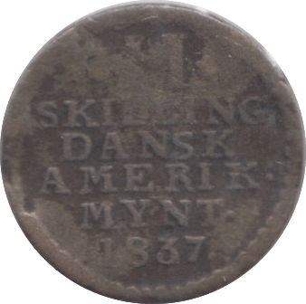 1837 SILVER ONE SKILLING DENMARK - SILVER WORLD COINS - Cambridgeshire Coins