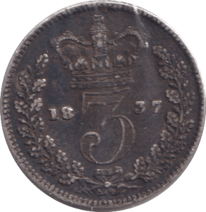 1837 THREEPENCE ( GF ) - THREEPENCE - Cambridgeshire Coins