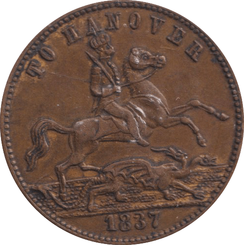 1837 TO HANOVER TOKEN - PENNY TOKEN - Cambridgeshire Coins