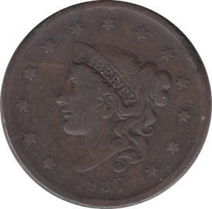 1837 USA ONE CENT - WORLD COINS - Cambridgeshire Coins