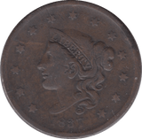 1837 USA ONE CENT - WORLD COINS - Cambridgeshire Coins