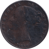 1838 FARTHING ( FINE ) - FARTHING - Cambridgeshire Coins