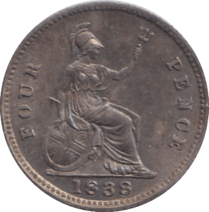 1838 FOURPENCE ( AUNC ) - FOURPENCE - Cambridgeshire Coins