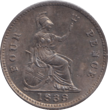 1838 FOURPENCE ( AUNC ) - FOURPENCE - Cambridgeshire Coins