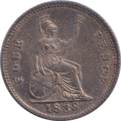 1838 FOURPENCE ( AUNC ) - FOURPENCE - Cambridgeshire Coins