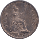 1838 FOURPENCE ( AUNC ) - FOURPENCE - Cambridgeshire Coins