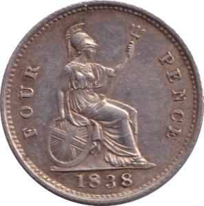 1838 FOURPENCE ( AUNC ) - FOURPENCE - Cambridgeshire Coins