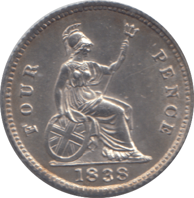 1838 FOURPENCE ( AUNC ) - FOURPENCE - Cambridgeshire Coins