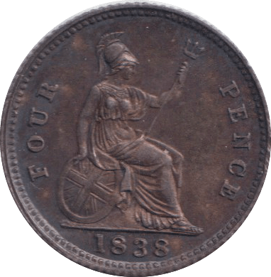 1838 FOURPENCE ( AUNC ) - FOURPENCE - Cambridgeshire Coins