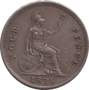 1838 FOURPENCE ( EF ) - FOURPENCE - Cambridgeshire Coins