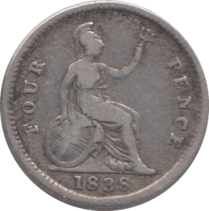 1838 FOURPENCE ( GF ) - FOURPENCE - Cambridgeshire Coins