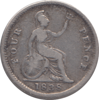 1838 FOURPENCE ( GF ) - FOURPENCE - Cambridgeshire Coins
