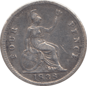 1838 FOURPENCE ( VF ) - FOURPENCE - Cambridgeshire Coins