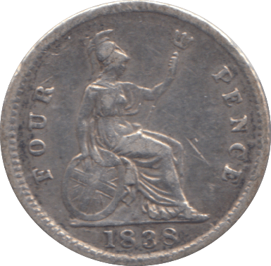 1838 FOURPENCE ( VF ) - FOURPENCE - Cambridgeshire Coins