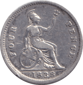 1838 FOURPENCE ( VF ) - FOURPENCE - Cambridgeshire Coins