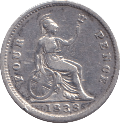 1838 FOURPENCE ( VF ) - FOURPENCE - Cambridgeshire Coins