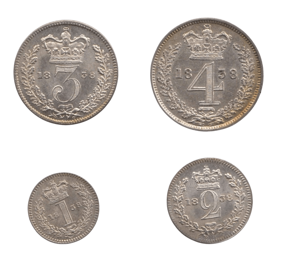 1838 MAUNDY SET VICTORIA - Maundy Set - Cambridgeshire Coins