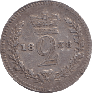 1838 MAUNDY TWOPENCE B ( GVF ) - MAUNDY TWOPENCE - Cambridgeshire Coins
