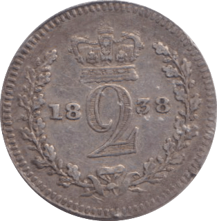 1838 MAUNDY TWOPENCE B ( GVF ) - MAUNDY TWOPENCE - Cambridgeshire Coins