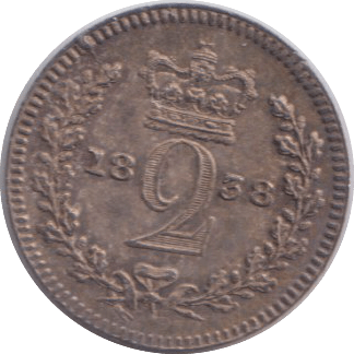 1838 MAUNDY TWOPENCE ( EF ) - MAUNDY TWOPENCE - Cambridgeshire Coins