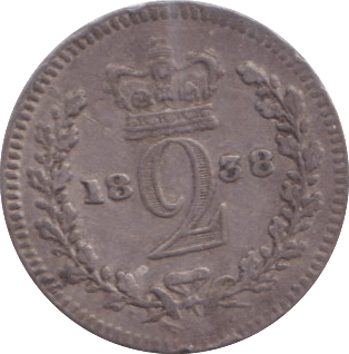 1838 MAUNDY TWOPENCE ( EF ) - MAUNDY TWOPENCE - Cambridgeshire Coins