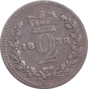 1838 MAUNDY TWOPENCE ( FINE ) - MAUNDY TWOPENCE - Cambridgeshire Coins