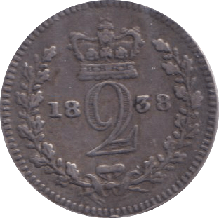 1838 MAUNDY TWOPENCE ( FINE ) - MAUNDY TWOPENCE - Cambridgeshire Coins