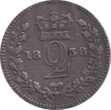 1838 MAUNDY TWOPENCE ( FINE ) - MAUNDY TWOPENCE - Cambridgeshire Coins