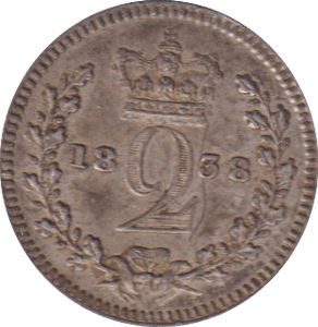 1838 MAUNDY TWOPENCE (GVF) - MAUNDY TWOPENCE - Cambridgeshire Coins