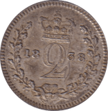 1838 MAUNDY TWOPENCE (GVF) - MAUNDY TWOPENCE - Cambridgeshire Coins