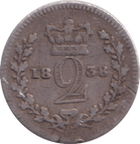 1838 MAUNDY TWOPENCE ( NF ) - MAUNDY TWOPENCE - Cambridgeshire Coins