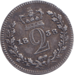 1838 MAUNDY TWOPENCE ( VF ) - MAUNDY TWOPENCE - Cambridgeshire Coins