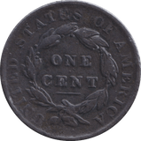 1838 ONE CENT USA - WORLD COINS - Cambridgeshire Coins