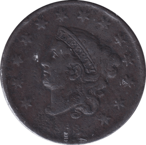 1838 ONE CENT USA - WORLD COINS - Cambridgeshire Coins
