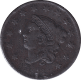 1838 ONE CENT USA - WORLD COINS - Cambridgeshire Coins