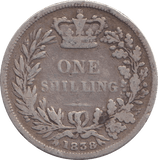 1838 SHILLING ( FINE ) - SHILLING - Cambridgeshire Coins