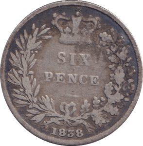 1838 SIXPENCE ( FINE ) - SIXPENCE - Cambridgeshire Coins