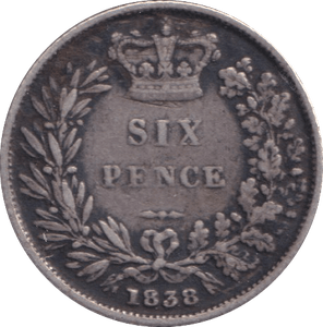 1838 SIXPENCE ( GF ) - SIXPENCE - Cambridgeshire Coins
