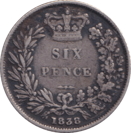 1838 SIXPENCE ( GF ) - SIXPENCE - Cambridgeshire Coins